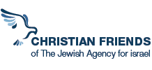A logo for Christian Friends of the Jewish Agency for Israel. Description generated by AI